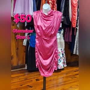 Pink Satin Dress